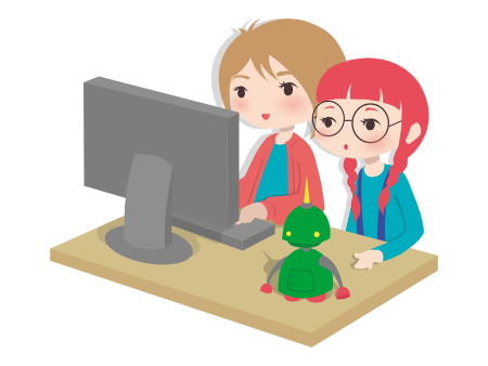 Lapset tietokoneella - kuvituskuva